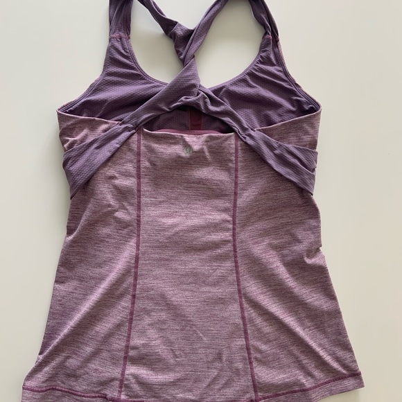 Pretty purple long Lululemon tank w/built in bra.